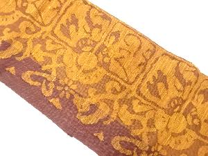 手織り真綿紬花更紗模様織出し名古屋帯